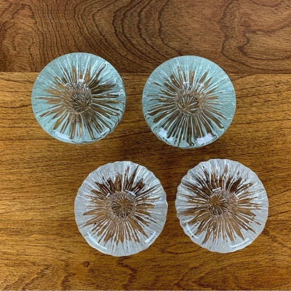 Set Of 4 Tapio Wirkkala Iittala Crystal Candle Holders Finland Vtg Different Sz - Picture 3 of 12